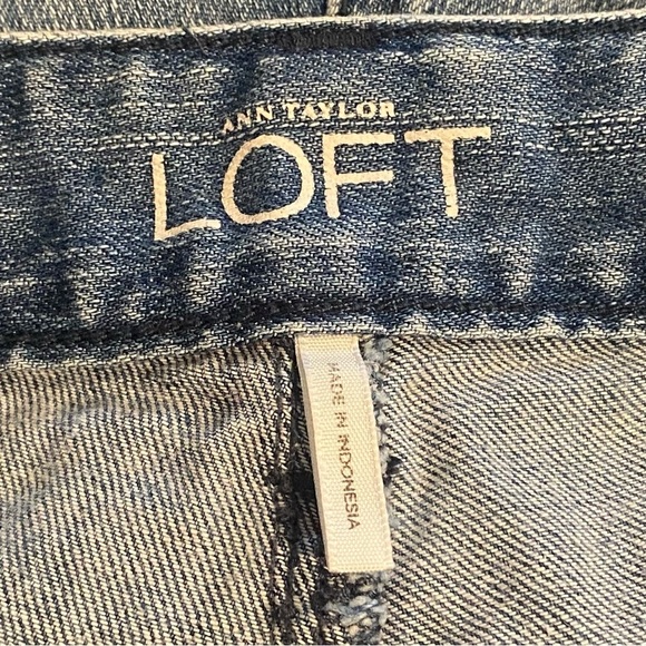 LOFT Blue Jean Shorts Cuffed Mid-Thigh - Picture 4 of 5